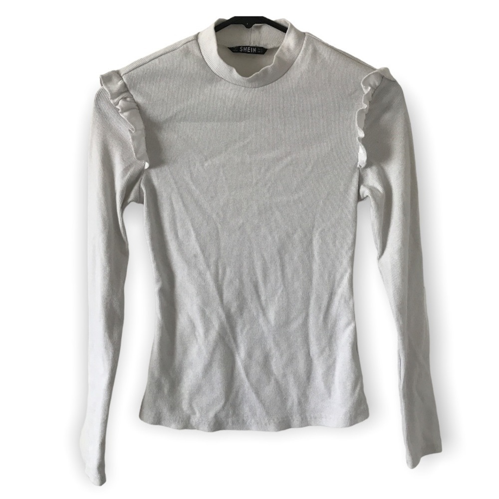 3/$15 Shein white long sleeve top (T3)